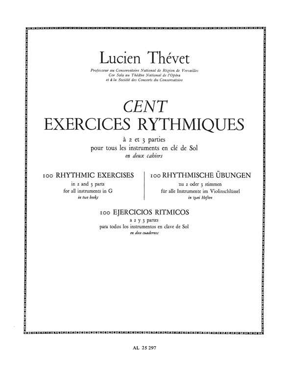 100 Exercices rythmiques Vol.1 à 2 Parties 